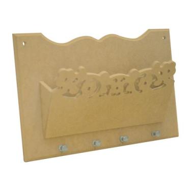 Imagem de Porta Cartas e Chaves Arabesco 29,5x6x18,5 Mdf 6mm Madeira  - Atacadão