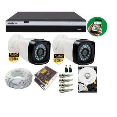 Imagem de Kit 2 Cam 1080P 2MP Fullhd Dvr Mhdx 3104 Full Hd C/ Hd - Intelbras