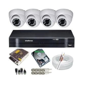 Imagem de Sistema Vigilância 4 Câmera Dome Digital Hd Dvr Intelbras