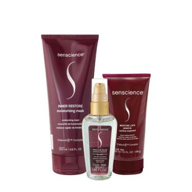 Imagem de Kit Senscience Inner Restore Máscara True Hue Óleo e Moisture Leave-in