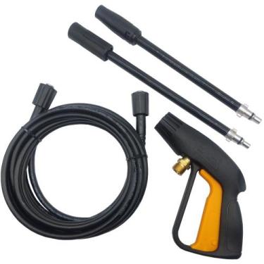 Imagem de Kit Pistola Gatilho com Lança Tubeira Bico Leque e Mangueira Nylon 7,5