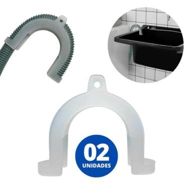 Imagem de Suporte Curva Mangueira Saída Água Máquina Lavar Universal - Ledmang