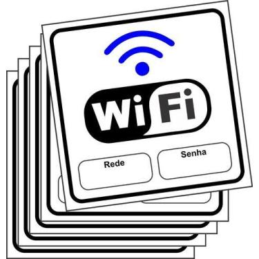 Imagem de 5 Placas Sinalização Wifi 15x15 Lugar P Colocar Senha E Rede - Royal A