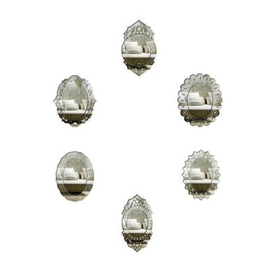 Imagem de Kit Espelhos Decorativos venezianos  Pegui Bergamo 6 peças - CREATUS, 
