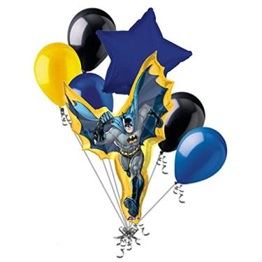 Imagem de 7 pc Batman in Action Balloon Bouquet Super Hero Theme Happy Birthday Marvel