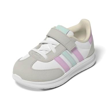 Imagem de adidas Tênis esportivo unissex infantil Run anos 70s 2.0 de renda elástica, Branco/Bliss Lilac/Halo Mint, 7 Toddler