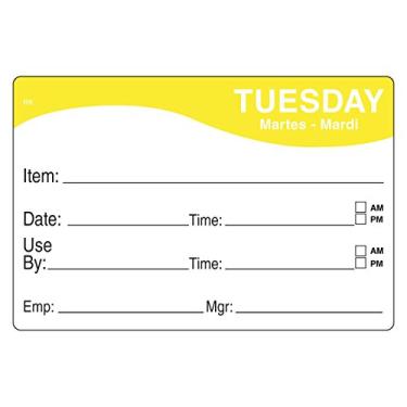 Imagem de DayMark Safety Systems IT1124672 ReMark 5.1 cm x 7.6 cm etiqueta reposicionável trilíngue dia da semana por DayMark, IT1124672, TERÇA (500 etiquetas)