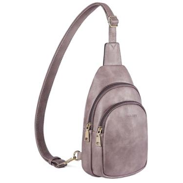 Imagem de Telena Pequena bolsa tiracolo feminina de couro, pochete transversal para mulheres, 3 - Roxo escuro, One Size, Moderno, minimalista