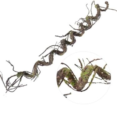 Imagem de CONGZHANHH 180 Cm/70,86 Pol. Galhos de Árvores Artificiais Dobráveis, Videiras de Liana, Guirlanda de Vime com Musgo, Plantas Falsas, Galhos para Pendurar Na Parede, Sala de Estar, (, Marrom+Verde)