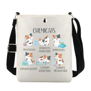 Imagem de Lywjyb Birdgot Chemicats Bolsa transversal Ciência Química Gato Presente Químico Química Presente, Chemicats Cr Bag