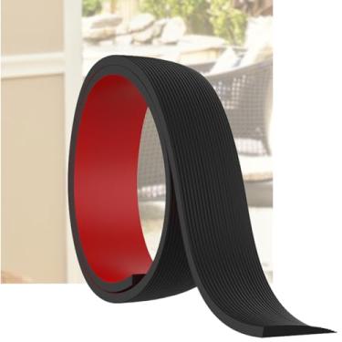 Imagem de Tongmo Rampa de Soleira de Elevação de 0,4" para Portas, Rampa de Borracha Autoadesiva para Soleira de Porta, 3,3 Pés de Comprimento, Ideal para Porta de Scooter de Cadeira de Rodas, Redutor de Tira D