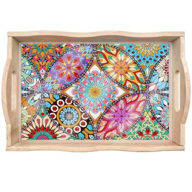 Imagem de DIY Diamond Art Tray with Handle 5D Diamond Art Painting Plate Creative Design Handmade Wooden Tray 13.8x9.6 Inches (J1)