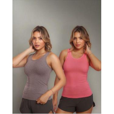 Imagem de Kit 2 Regatas Nadador Fitness Academia Canelada - MC Digital, G, Rosa,