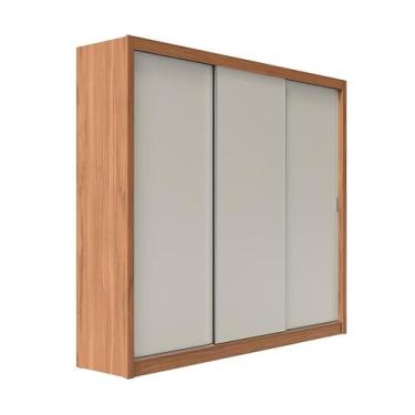 Imagem de Guarda-Roupa Casal Montclair Flex 3 PT 8 GV Off White e Canela - Moder