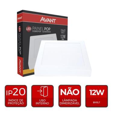 Imagem de Painel Led Quadrado Sobrepor 170x170MM 12W 3000K Bivolt - Avant