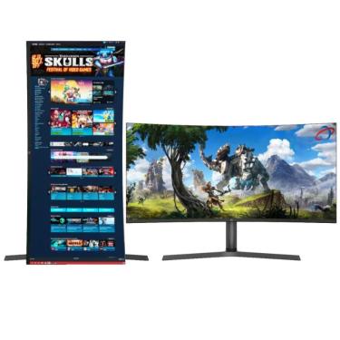 Imagem de Monitor Gamer 34 Duex DXPRO340P - UWQHD HyperWide Curvo - 180Hz - 1ms - HDR - DisplayPort/HDMI