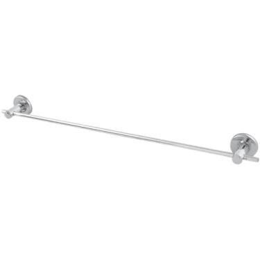 Imagem de Porta Toalha De Banho Para Banheiro Em Alumínio 50cm Fixação Dupla de Parede Canoplas Aço Inox