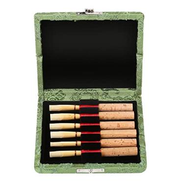 Imagem de Caixa de Pano de Seda de Madeira Caixa de Armazenamento de Caixa de Cacho 6pcs oboé Reeds Azul Verde Vermelho Amarelo Marrom para Músicos (Verde)