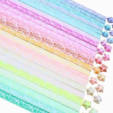 Imagem de Pacote de papéis de estrelas de origami luminoso, papel faça você mesmo, estrelas de origami, papel dobrável que brilha no escuro, 600 folhas, 20 cores (20 cores luminosas)
