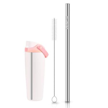 Imagem de Canudos de aço inoxidável de metal 316 de substituição compatíveis com garrafas de água Owala FreeSip Sway 850.5 g 1134.0 g e FreeSip Tumbler 1134.0 g, alternativa ecológica para canudos de plástico