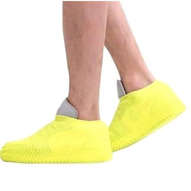 Imagem de Capa Chuva para Tênis Sapato Pé Moto Bicicleta Impermeável Silicone Lavável Protetor de sapato Acessório para Calçados Antiderrapante Tamanho Único Do 33 ao 39 (Preto)
