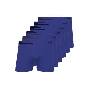Imagem de Kit com 6 Cuecas Boxer Lupo 436-002, Azul, G