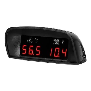 Imagem de Carro Universal Medidor Digital Água Temperatura Voltagem Medidor Voltímetro Com Função de Alarme, 1/8NPT Sensor para Caminhão SUV RV, Adequado para Carro