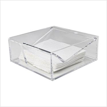 Imagem de Porta Guardanapos Acrílico Transparente 5mm Centauri Mod P Organizador Mesa Cozinha Compacto Prático