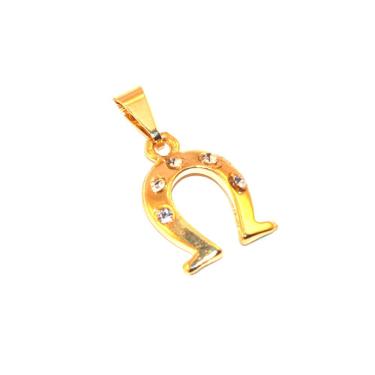 Imagem de Pingente Ferradura Country Cavalo Folheado Ouro 18k