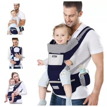 Imagem de Bolsa Canguru Ergonômico Bebê Mãe Premium 12 Posições 3 Em 1 cor PRETO