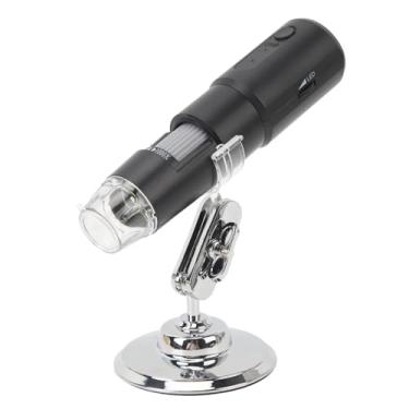 Imagem de Microscópio Digital Portátil, WiFi 50-1000X Magra Portátil Portátil Microscópio Digital USB Com Suporte Ajustável e Luz LED, Câmera de Microscópio Sem Fio para Eletrônicos