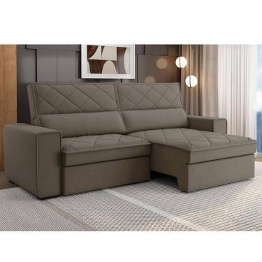 Imagem de Estofado Retratil e Reclinável 3 Lugares 207cm Viena Marrom