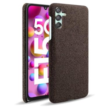 Imagem de Capa para Samsung Galaxy M15,Capa desenhada em lona,Case Protetora Ultrafina com Empunhadura Macia,Design em Tecido Antichoque e Antiarranhões-Brown
