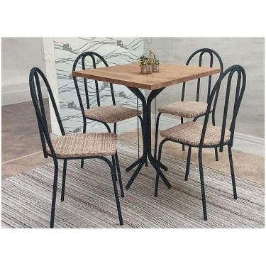 Imagem de Mesa Dalia 4 Cadeiras Com Tampo Artefamol Preto/Ratam