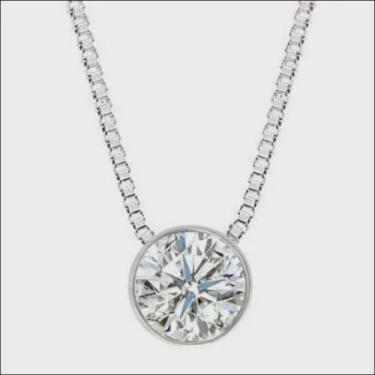 Imagem de Colar Ponto de Luz Diamante Brilhante 25 Pts Ouro Branco 18K K500
