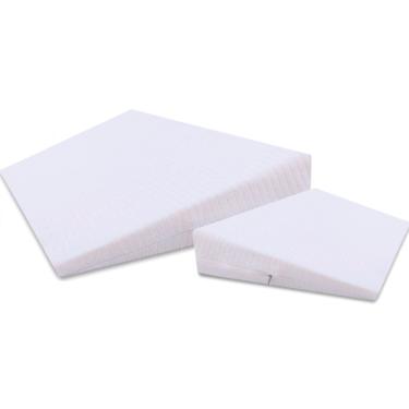 Imagem de Kit 2 Travesseiros Almofada Bebê AntiRefluxo Rampa para Berço e p/ Carrinho + Capa Antialérgica 100% Algodão - bf Colchões