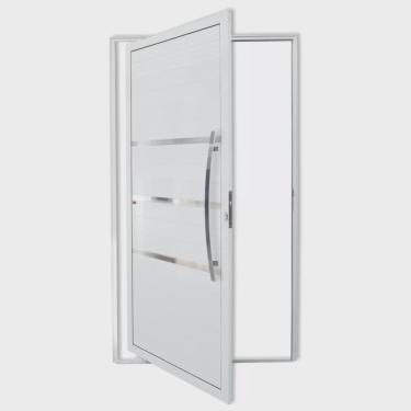 Imagem de Porta de Alumínio Pivotante Lambri 210x120cm com Puxador Evolution Super Brimak