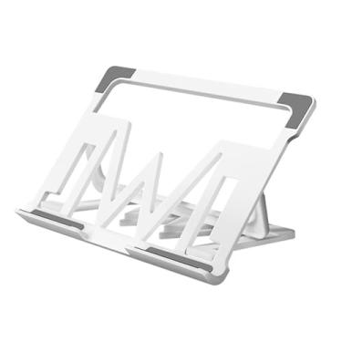Imagem de Suporte para laptop Suporte dobrável para laptop ajustável, suporte para notebook portátil, suporte de resfriamento Elevador para laptop(Branco)