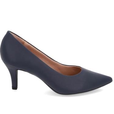 Imagem de Scarpin Feminino Bico Fino em Couro Confort Azul Marinho - Cód: EP11001003 (Azul Marinho, BR, Adulto, Numérico, 36)