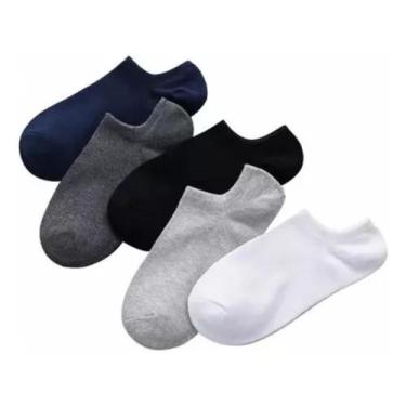 Imagem de Kit 3 Pares de Meias Soquetes Unissex Masculinas e Femininas com Algod
