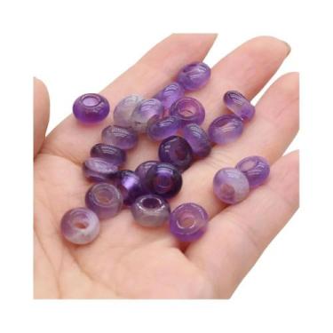 Imagem de Contas De Pedra Natural Com Buraco Grande, 10 Peças Em Forma De Ábaco 