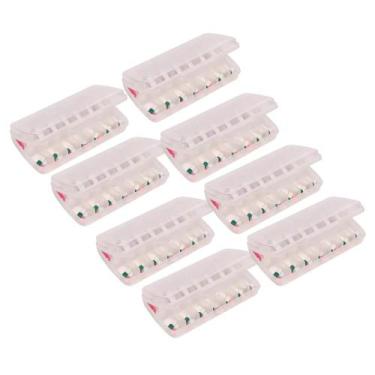 Imagem de Kit 8 Porta Comprimidos Noite e Dia Organizador Semanal de Medicamento