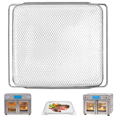 Imagem de GCQ Acessórios de fritadeira a ar para forno Emeril Lagasse Dual Zone 360 Air Fryer 25 QT Extra Grande, 35,8 cm x 30 cm Peças de reposição Cesta de malha antiaderente Air Fryer Steel Basket Rack de
