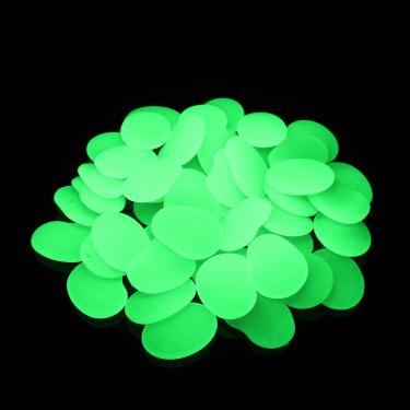 Imagem de Seixos que brilham no escuro, pedras de cascalho que brilham no escuro, pedras de cascalho que brilham no escuro para aquário, aquário, decoração de presente de jardim (formato de floco, 44 peças, 315 g / 31 oz/0,3 kg) (amarelo verde)