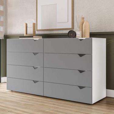 Imagem de Cômoda com 8 Gavetas 150cm 240820 Linha Porto Politorno Móveis, Branco