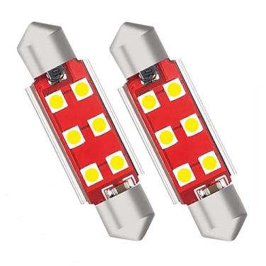Imagem de Riloer 2 peças branco SMD carro auto festão domo interior luzes LED lâmpada teto leitura lâmpada DC12V 41mm