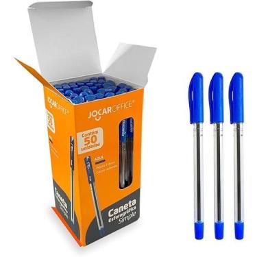 Imagem de Caneta Esf.Simple Media Azul Caixa C/50 Und Jocar Office - Leonora