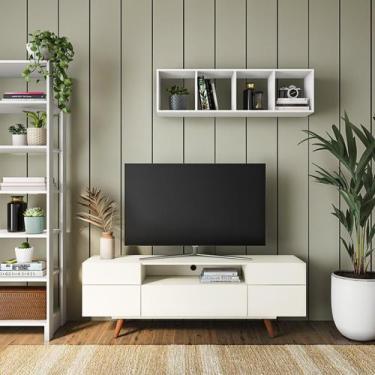 Imagem de Rack Retrô Leni Off White 162 cm - Mobly