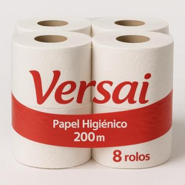 Imagem de Papel Higiênico Branco 200 metros Branco Econômico c/8 Rolos P/Banheiro Uso Institucional Dispenser