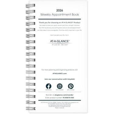 Imagem de AT-A-GLANCE Refil de agenda semanal 2026 para 70-008, 8,3 cm x 15,9 cm, tamanho de bolso (709041026)